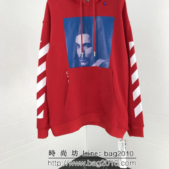OFF-white18ss秋冬新款 貝爾尼尼人像印花 純棉衛衣 情侶款 ydi1265